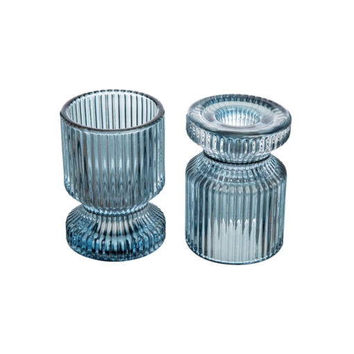 Set 02 Porta Velas e Mini Vasos Azul - Image 5