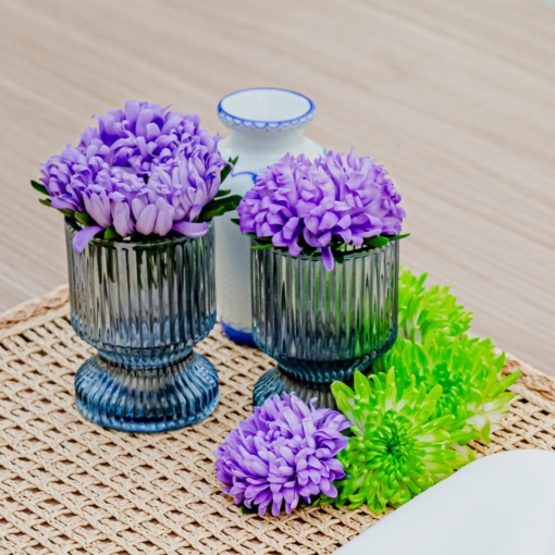 Set 02 Porta Velas e Mini Vasos Azul - Image 2
