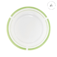 Set 04 Pratos Rasos Porcelana Filetes Verde