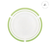 Set 04 Pratos Sobremesa Porcelana Filetes Verde