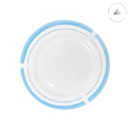 Set 04 Pratos Sobremesa Porcelana Filetes Azul