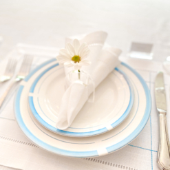 Alternative view of Set 04 Jogos Americanos Linho Filetes Azul