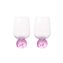Set 02 Copos Esfera Rosa